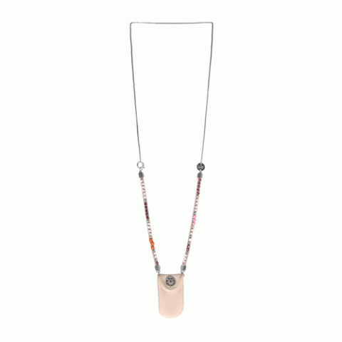 Колье из жемчуга, хрустальных бусин, трокаса и кожи ANOUSH 15-61325
