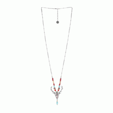 Колье из амазонита, глины, коралла, жемчуга, яшмы и бирюзы LOUVE 15-61332