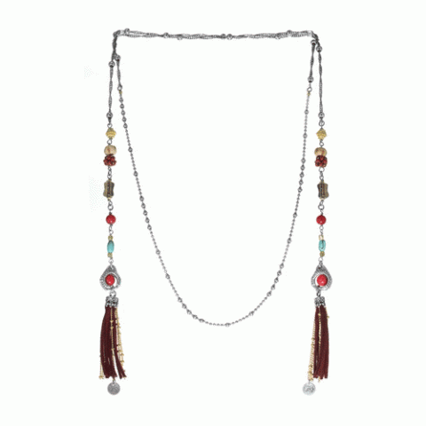 Колье из амазонита, глины, коралла, жемчуга, яшмы и бирюзы LOUVE 15-61335