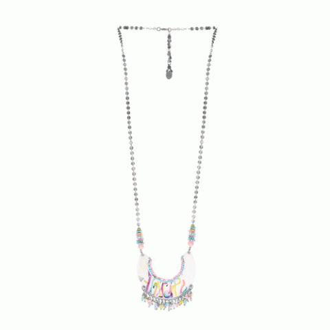Колье из ангелита, коралла, нефрита и раковины FLORIDA 15-61342