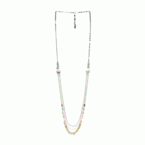 Колье из ангелита, коралла, нефрита и раковины FLORIDA 15-61343