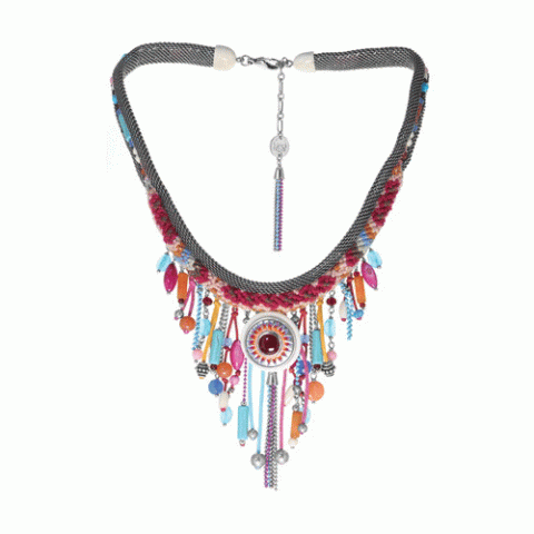 Колье из агата, сердолика, коралла, нефрита и говлита RITA 15-61362