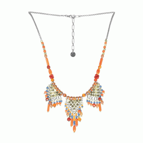 Колье из агата, коралла, перламутра и ляписа лазури ORLANE 15-61380