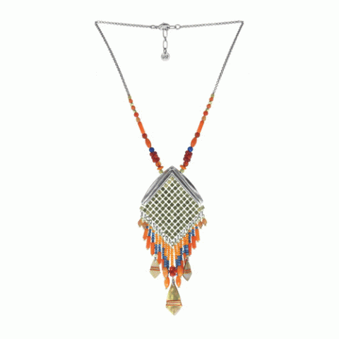 Колье из агата, коралла, перламутра и ляписа лазури ORLANE 15-61382