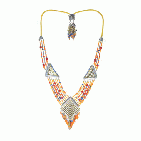 Колье из агата, коралла, перламутра и ляписа лазури ORLANE 15-61384