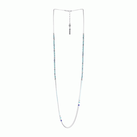 Колье из агата, хрустальных бусин, ляписа и нефрита IZIA 15-61402