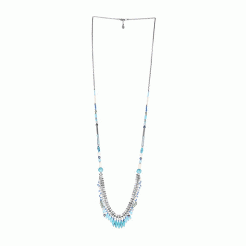 Колье из ляписа лазури, коралла, ангелита и Семян Бури OCEANE 15-61441