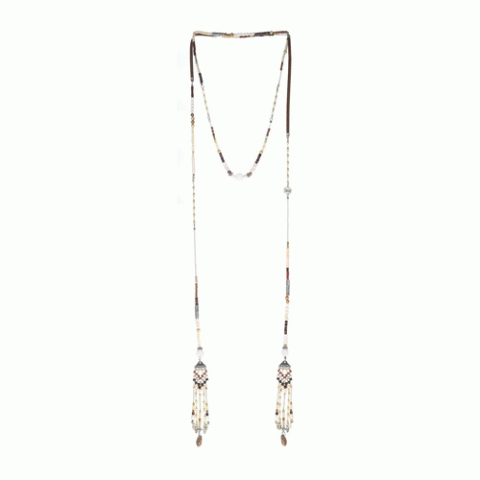 Колье из коралла, говлита, яшмы, нефрита, змеевика и Swarovski CARLOTA 15-61451
