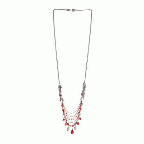 Колье из агата, коралла, кокоса, дерева Сибукао и Swarovski ZELINE 15-61472