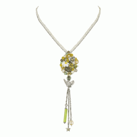 Колье из жемчуга, кварца и агата MELUSINE 15--1300M
