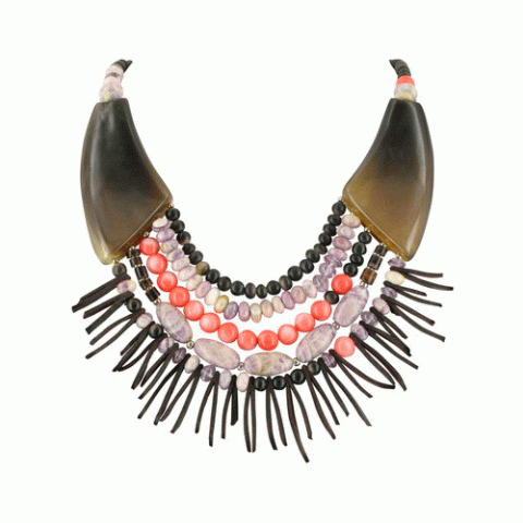 Колье из коралла и аметиста WILD LADY 5 rows necklace 