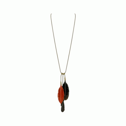 Колье из сибукао и эбенового дерева BIRDY long necklace sibucao feather 