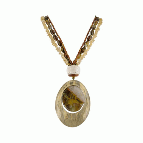 Колье из агата и цитрина TAMARINE large pendant 