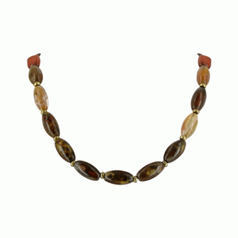 Колье из агата и цитрина TAMARINE thin simple necklace