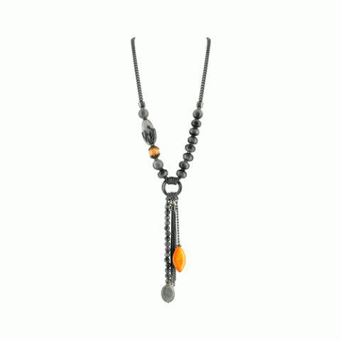 Колье из окрашенного нефрита ANTHRACITE Y necklace