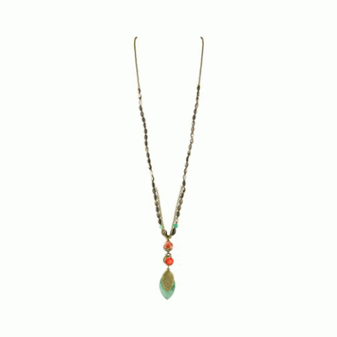 Колье из нефрита и авантюрина FORET ENCHANTEE long necklace 