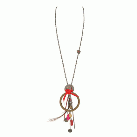 Колье из коралла, перламутра и кварца SENORITA long necklace