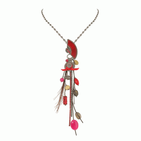 Колье из коралла, перламутра и кварца SENORITA "Y" necklace