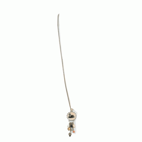 Колье из оникса, жемчуга и перламутра NINA long necklace w/ black swan