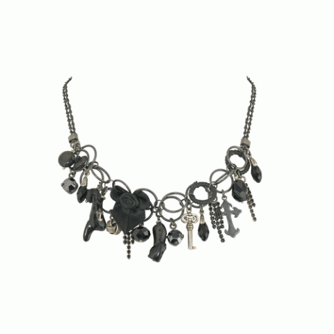 Колье из оникса, астрофилита и нефрита PRETTY LADY multidangles necklace