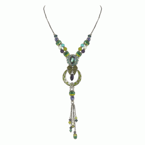 Колье из нефрита и аметиста ALINOE "Y" necklace