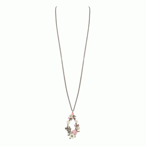 Колье из розового перламутра и кварца SAKURA long necklace