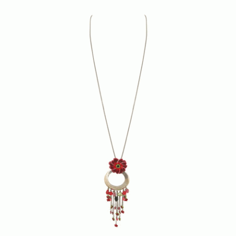 Колье из коралла и розового перламутра JOLIE FLEUR long necklace