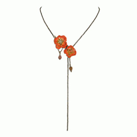 Колье из розового перламутра и авантюрина CAPUCINE necklace w/ 2 flowers