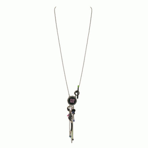 Колье из оникса и астрофилита GLAM ROCK long necklace w/ side lock