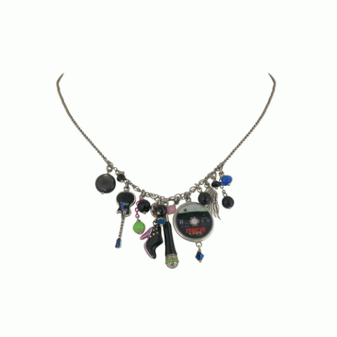 Колье из оникса и астрофилита GLAM ROCK necklace w/ microphone