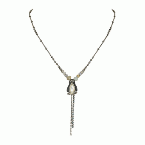 Колье из горного хрусталя и халцедона BANQUISE little thin necklace
