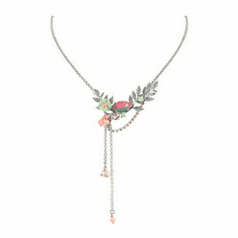 Колье из перламутра и коралла JARDIN ANGLAIS branches little necklace