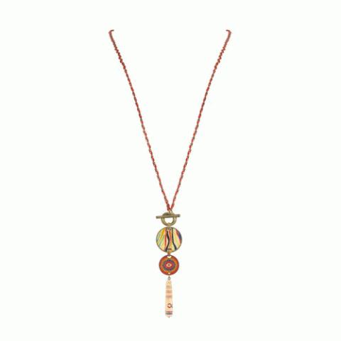 Колье из эбенового дерева и кости буйвола SOLEIL DU BURKINA 2 in 1 necklace