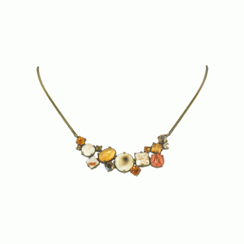 Колье из стекляруса и ракушки кумаси MESANGE ROUSSE simple necklace
