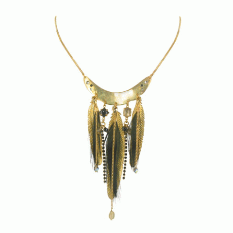 Колье из кварца и змеиной кожи Mesange Noire plastron