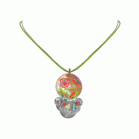 Колье из говлита и нефрита GIPSY collier w/ small pendant