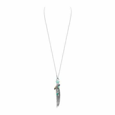 Колье из араукарии и черного перламутра MESANGE BLEUE 2 in 1 necklace 
