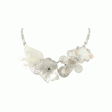 Колье из перламутра и горного хрусталя DAME BLANCHE