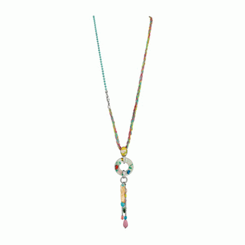 Колье из речного жемчуга и коралла ENVOLEE 2 in 1 long necklace 