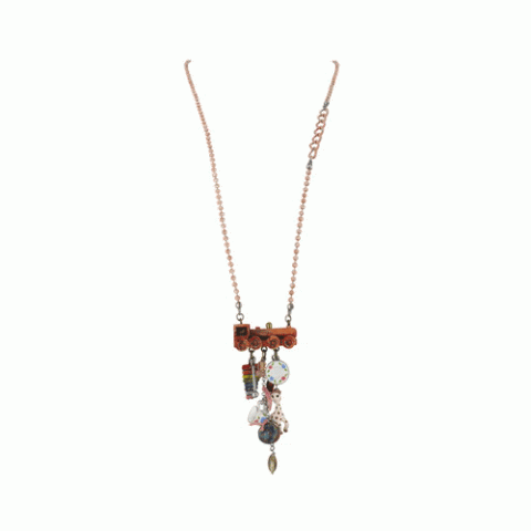 Колье из ляписа и аквамарина Joujous long multidangles