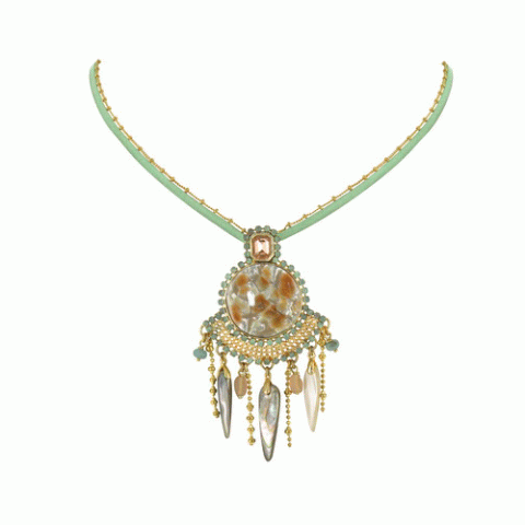 Колье из амазонита и горного хрусталя Rimini multidangles