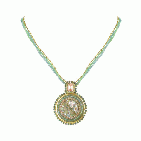 Колье из амазонита и горного хрусталя Rimini pendant