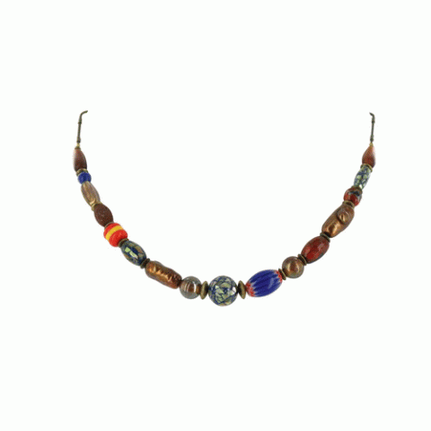 Колье из коралла и ляписа Mouneissa