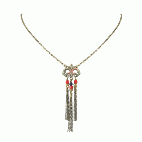 Колье из коралла и рога Acanthe 3 tassels