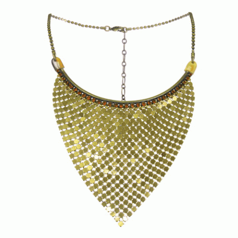 Колье из кружева, кристаллов сваровски, рога быка зебу SORAYA 15--60623