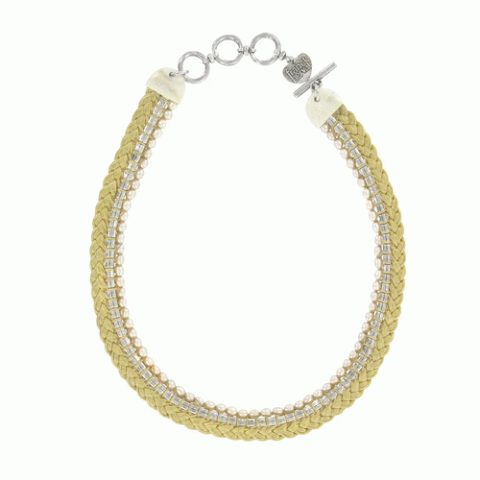 Колье из агата и говлита Mademoiselle Nude braided