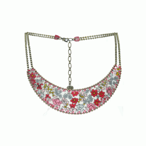 Колье из коралла, жемчуга, нефрита и текстиля LEONIE LIBERTY 15--60750