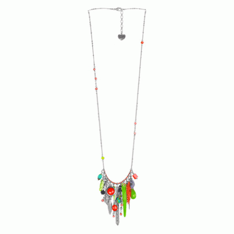 Колье из говлита, жемчуга, нефрита, вулканического камня PARADIS EXOTIQUE 15--60780