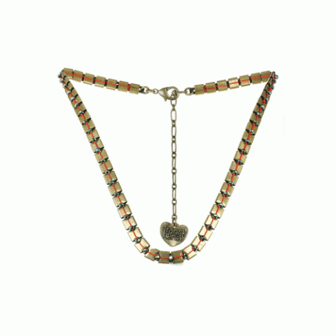 Колье из лабрадорита, коралла, кварца и унакита MILENA 15--60794