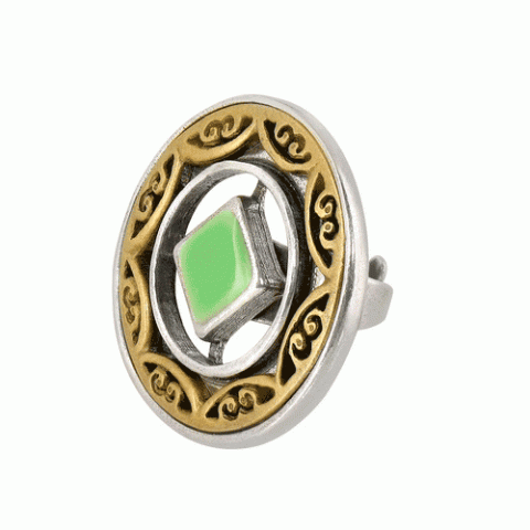 Кольцо из коралла, цитрина, хризопраза и тигрового глаза ESMERALDA 19--1076M